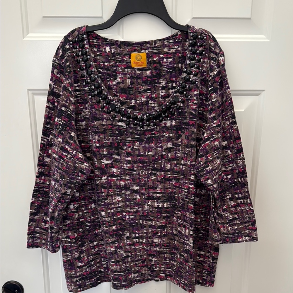Multicolor Beaded cotton top